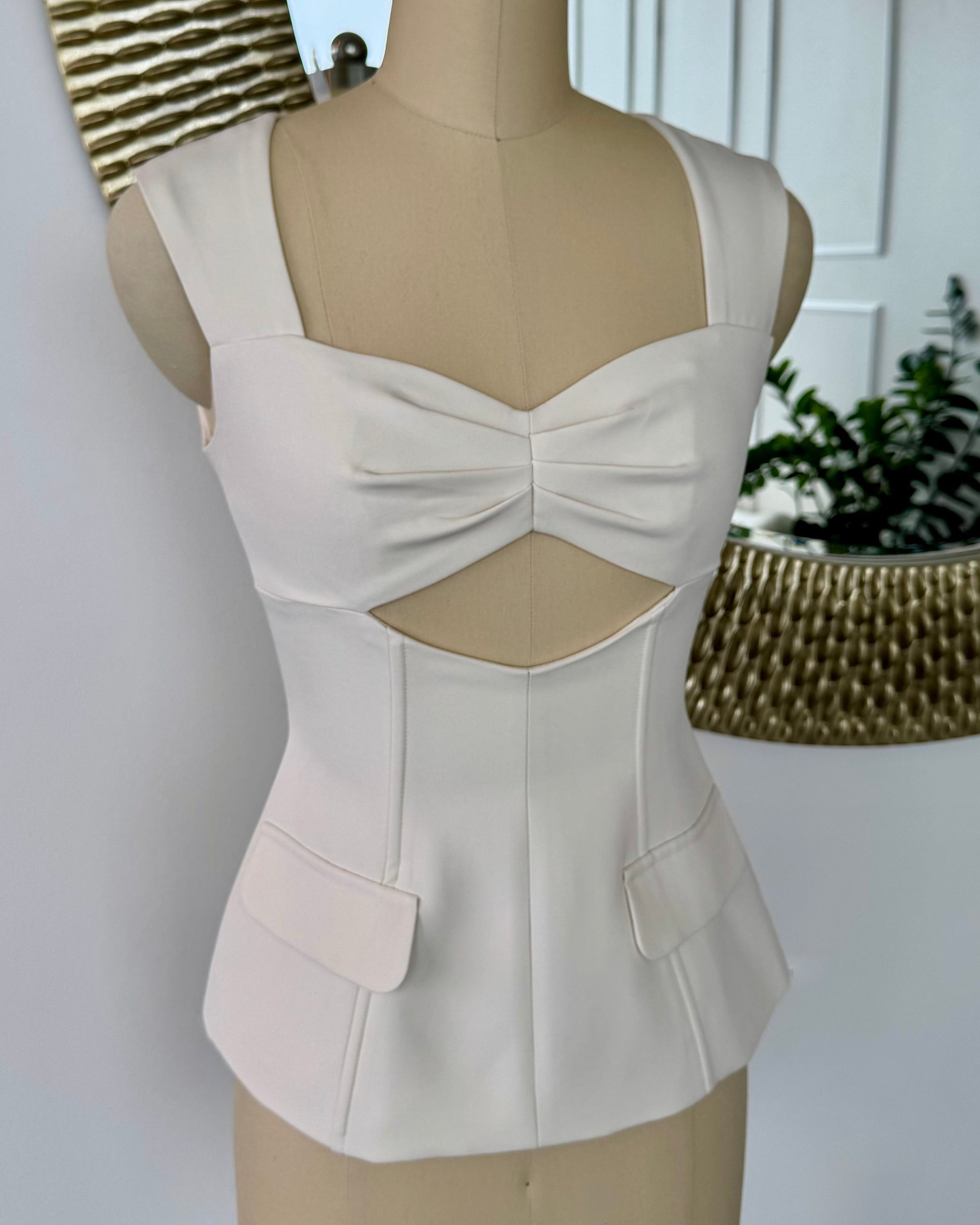 Tiffany Corset Top in Ivory - Emerald The Label