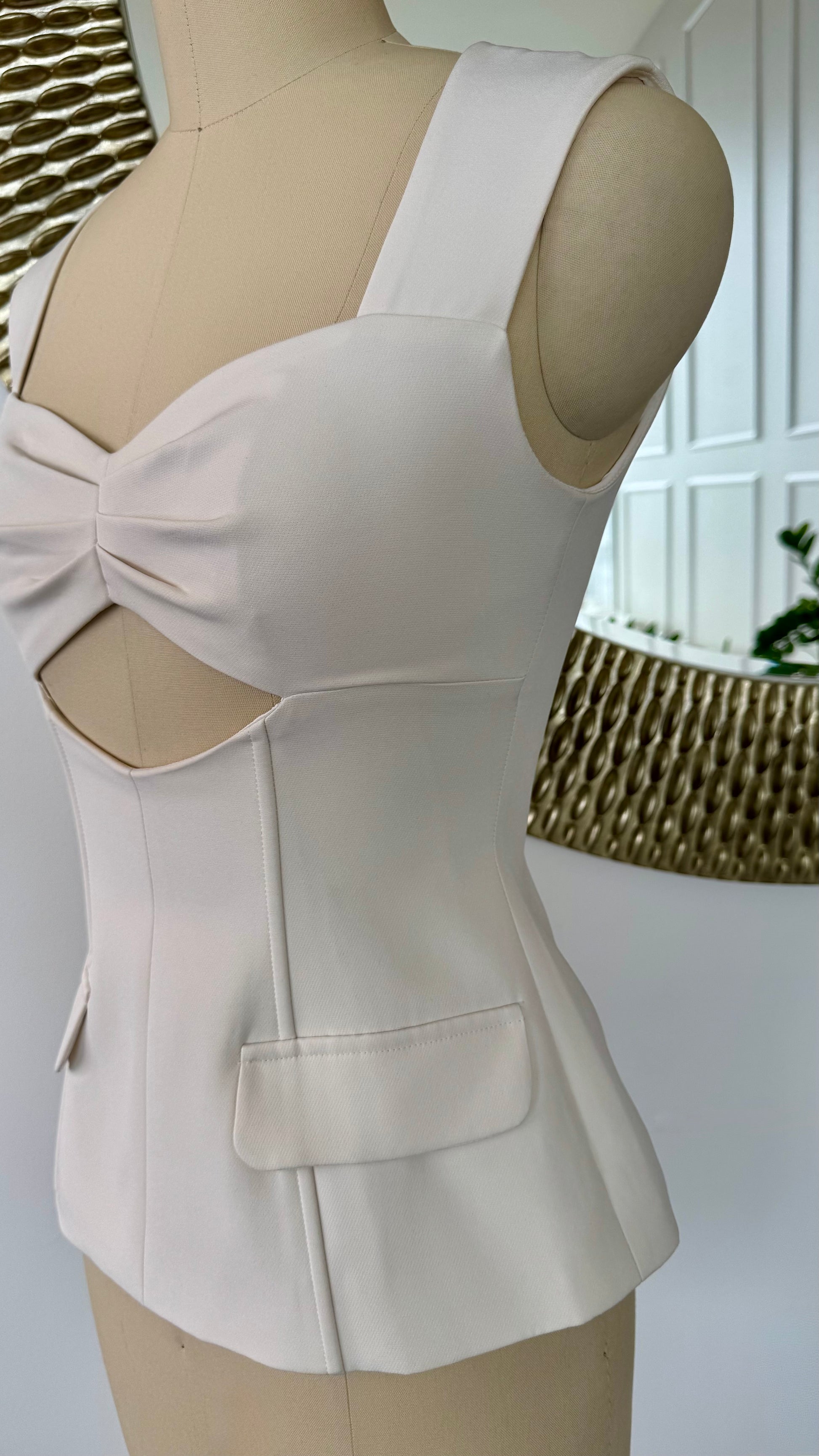 Tiffany Corset Top in Ivory - Emerald The Label
